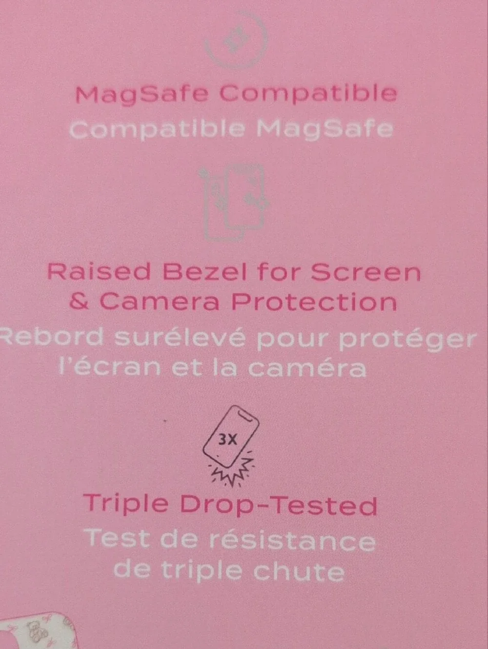 Magnetic Phone Case for iPhone 16 Pro Max — White with Pink & Tan Bear Print